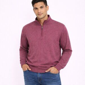 Croft & Barrow Extra Soft Fig Heathered 1/4 Zip Fleece Comfy Cozy Fall Winter